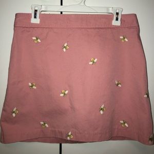 🌈SOLD🌈J Crew- Pink Miniskirt with Bees